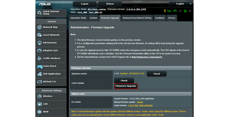 Upgrading your Asus Router Firmware